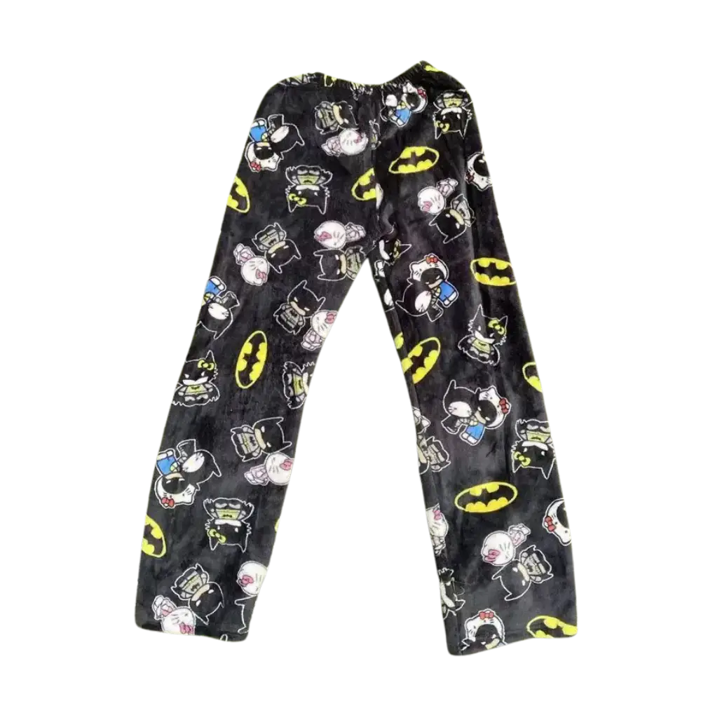 Batman And Hello Kitty Pajama Pants Black / M