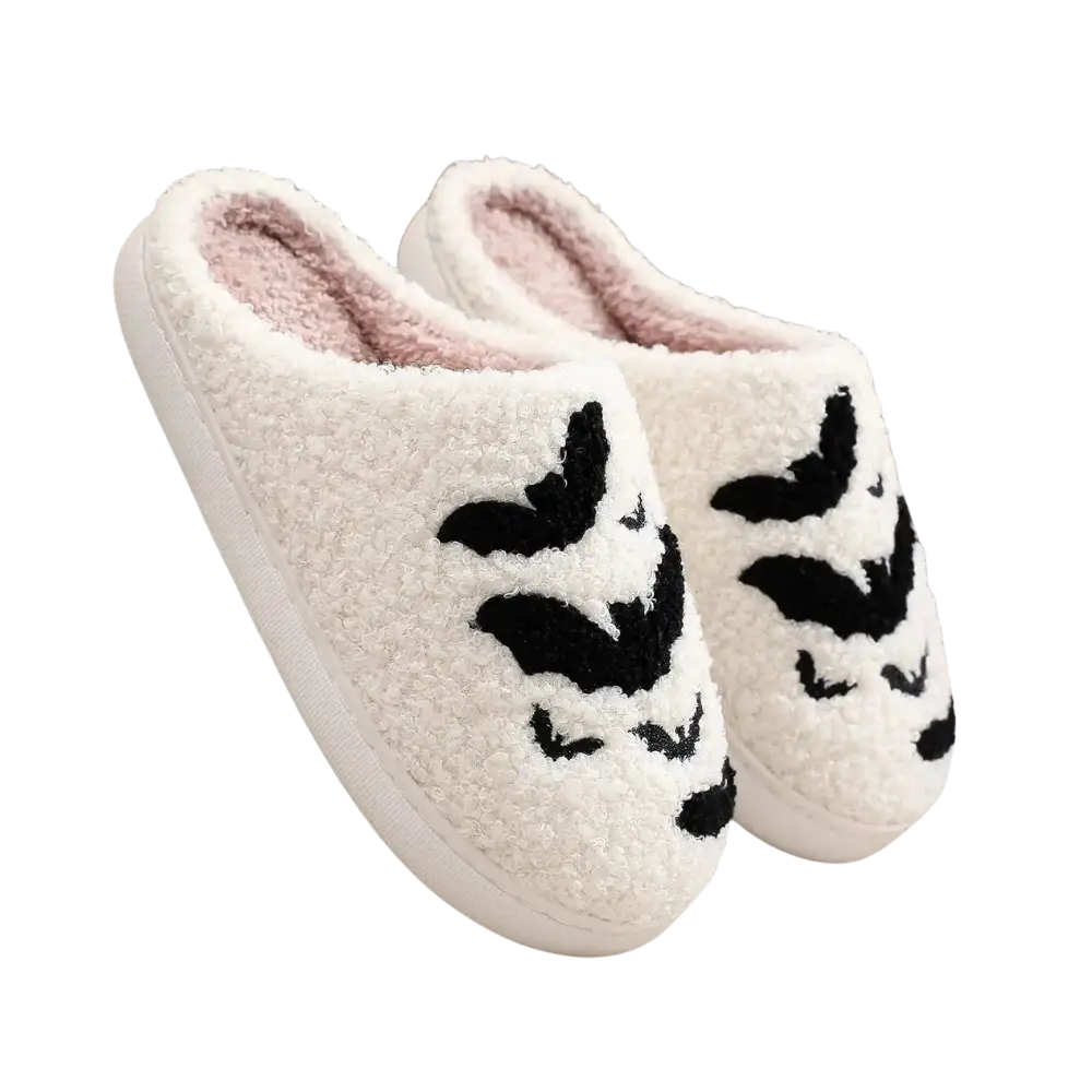 Bats Slippers - White / 36-37