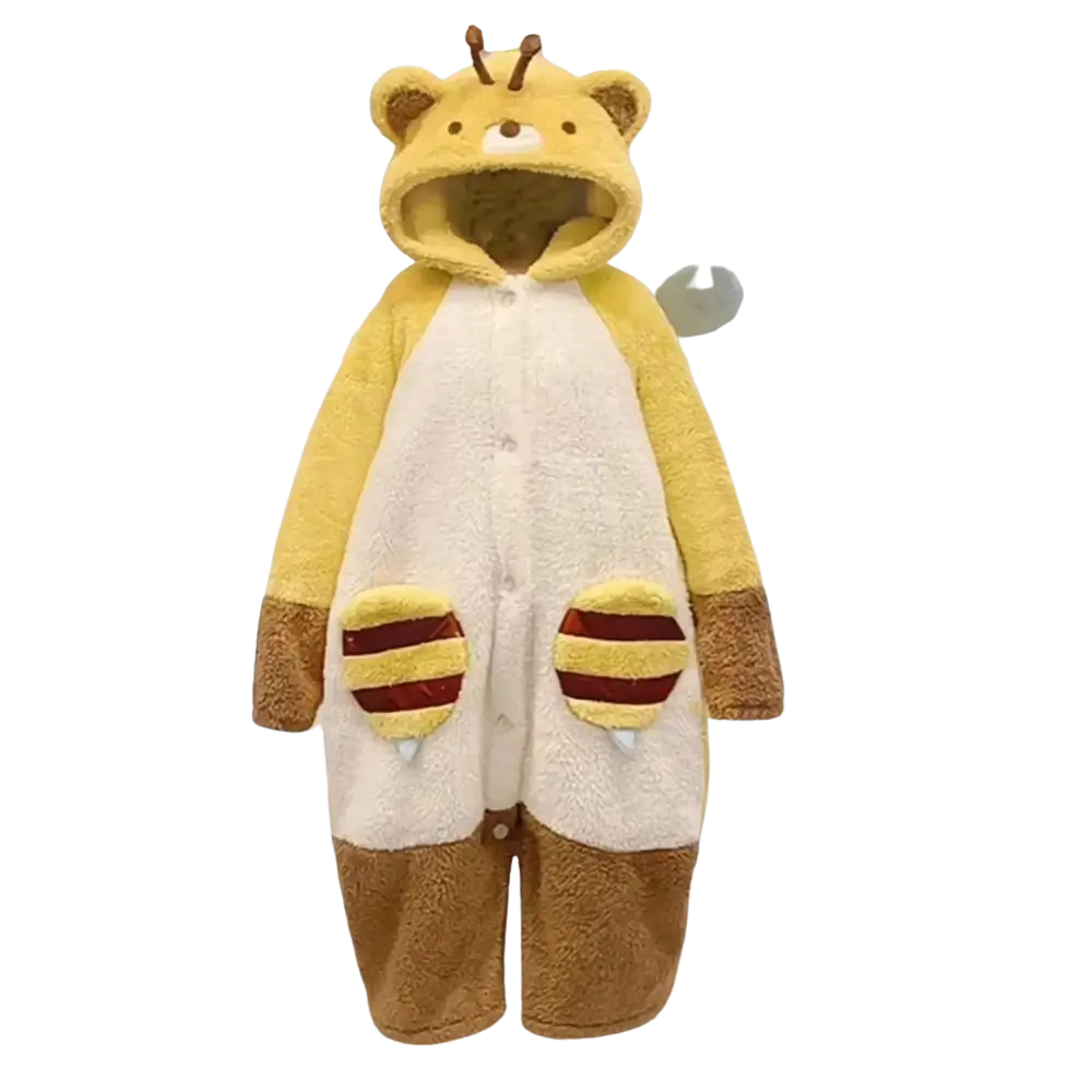 Bear Bee One Piece Pajama - Yellow / S