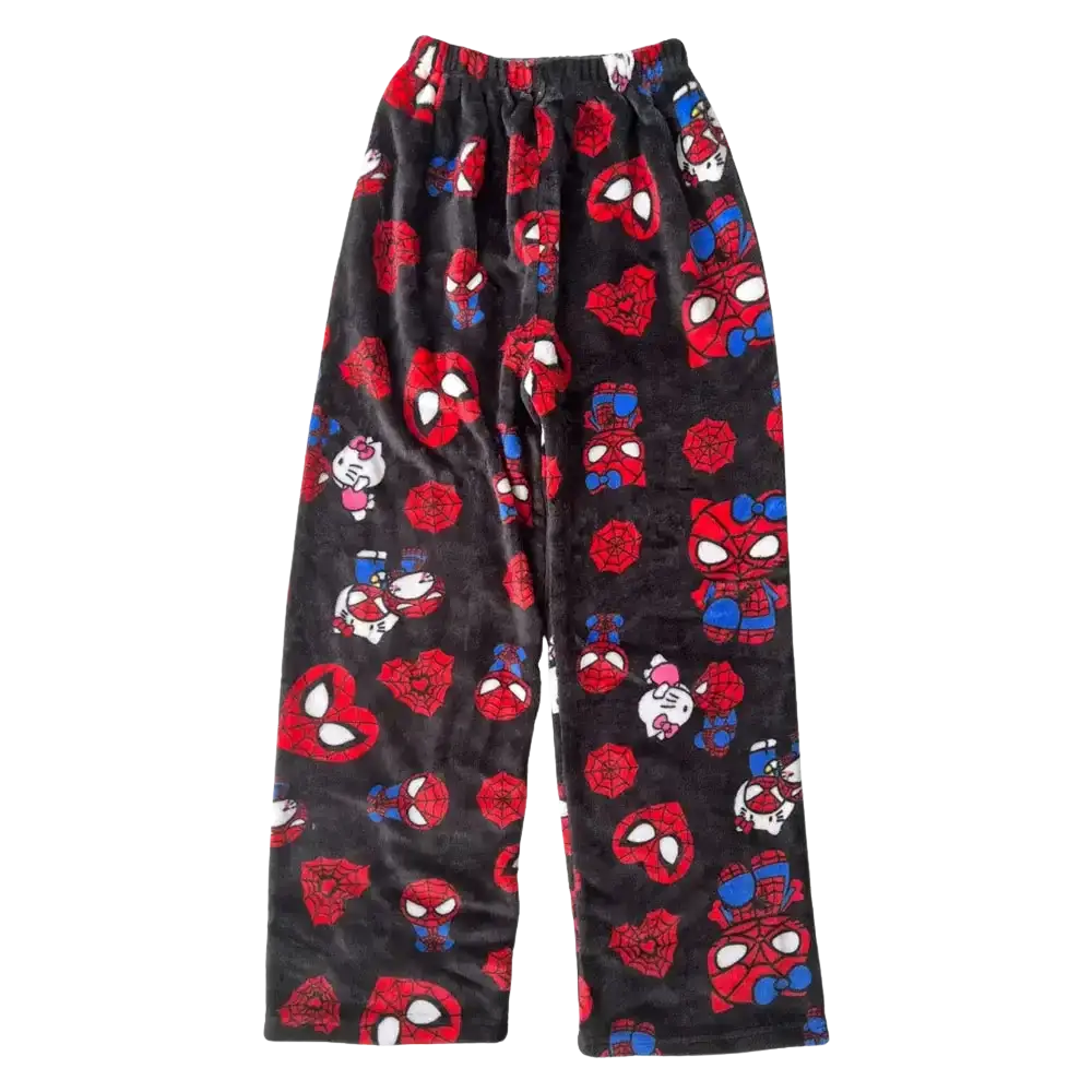 Hello Kitty And Spider Man Pajama Pants Black / M
