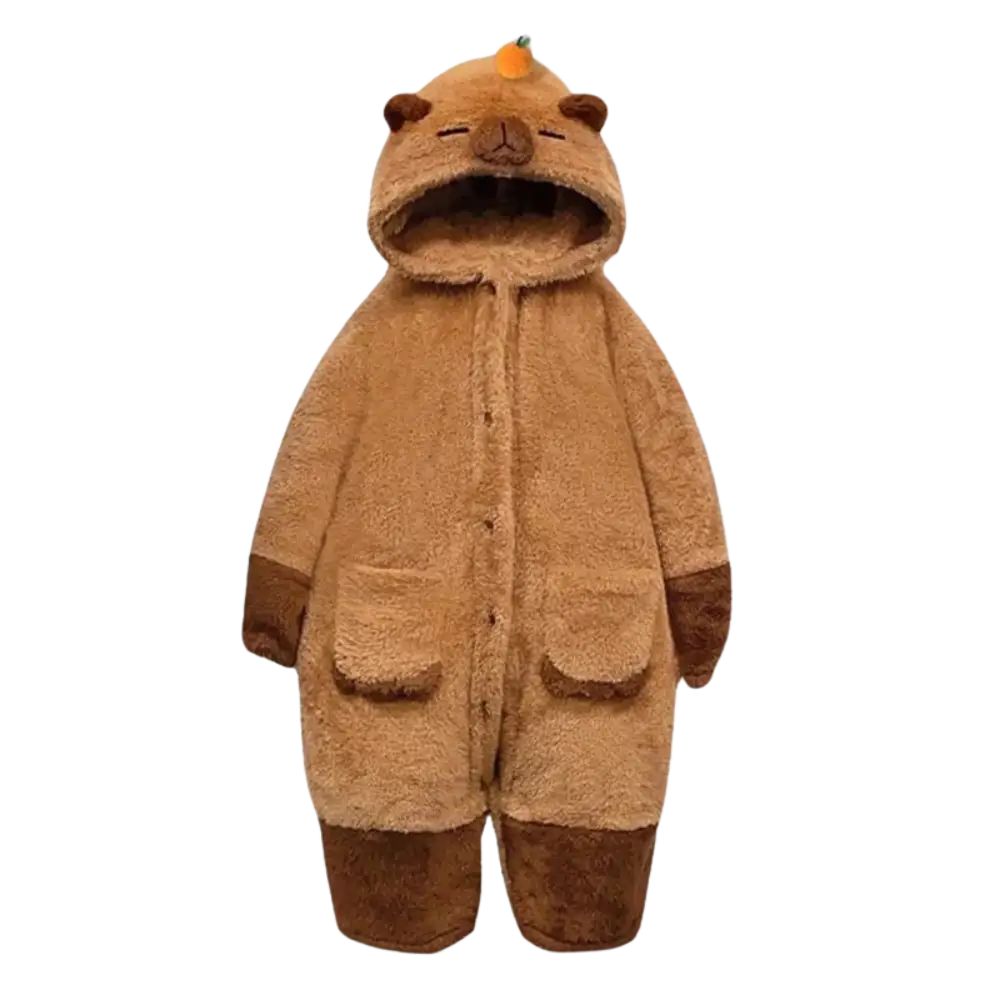 Capybara One Piece Pajama - Beige / S