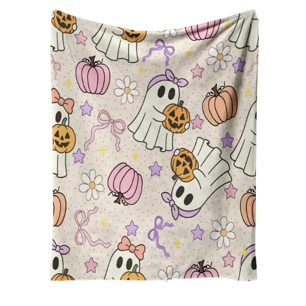 Cute Ghost Blanket - White / 100cmx70cm