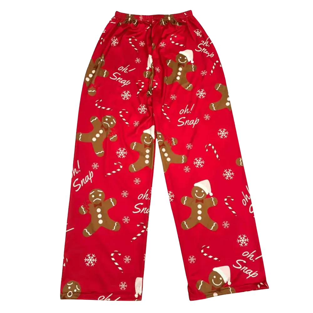Gingerbread Man Pajama Pants - Red / M