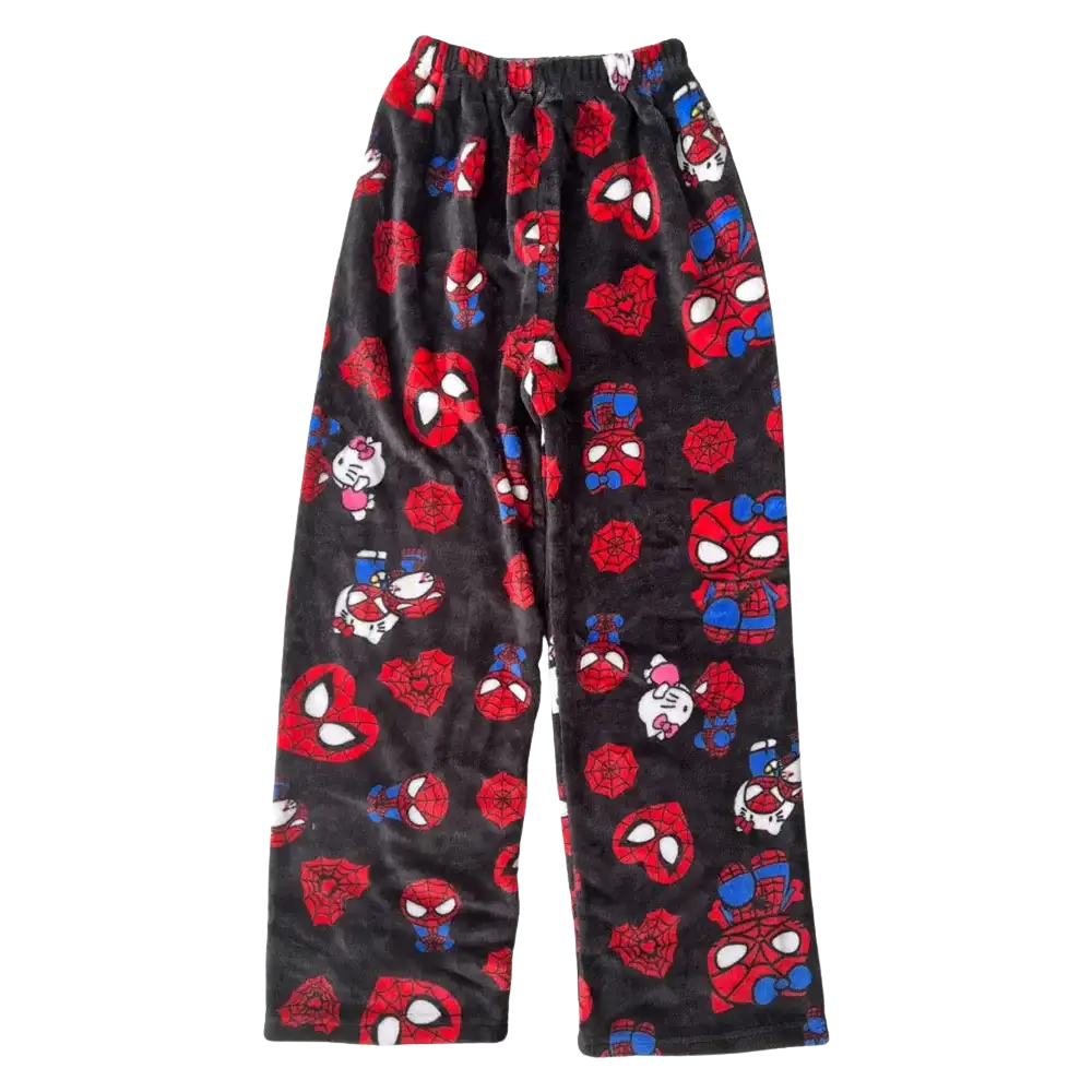Hello Kitty And Spider Man Pajama Pants Black / M