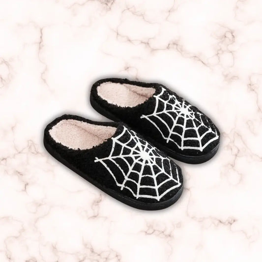 Spider Web Slippers - Black / 36-37