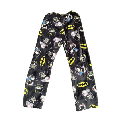 Batman And Hello Kitty Pajama Pants Black / M
