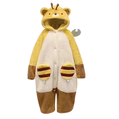 Bear Bee One Piece Pajama - Yellow / S