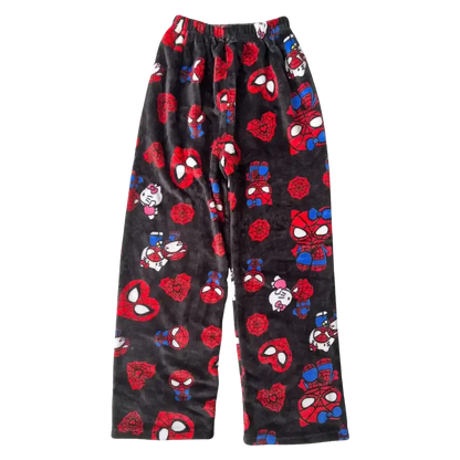 Hello Kitty And Spider Man Pajama Pants Black / M