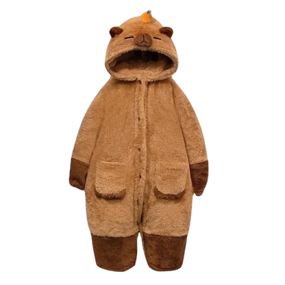 Capybara One Piece Pajama - Beige / S