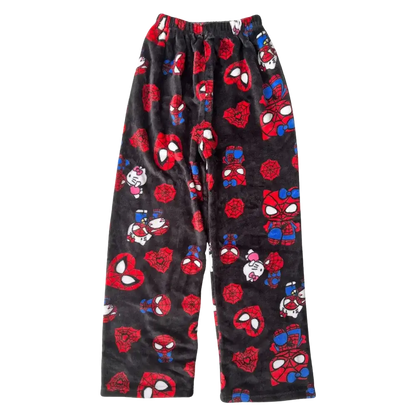 Hello Kitty And Spider Man Pajama Pants Black / M
