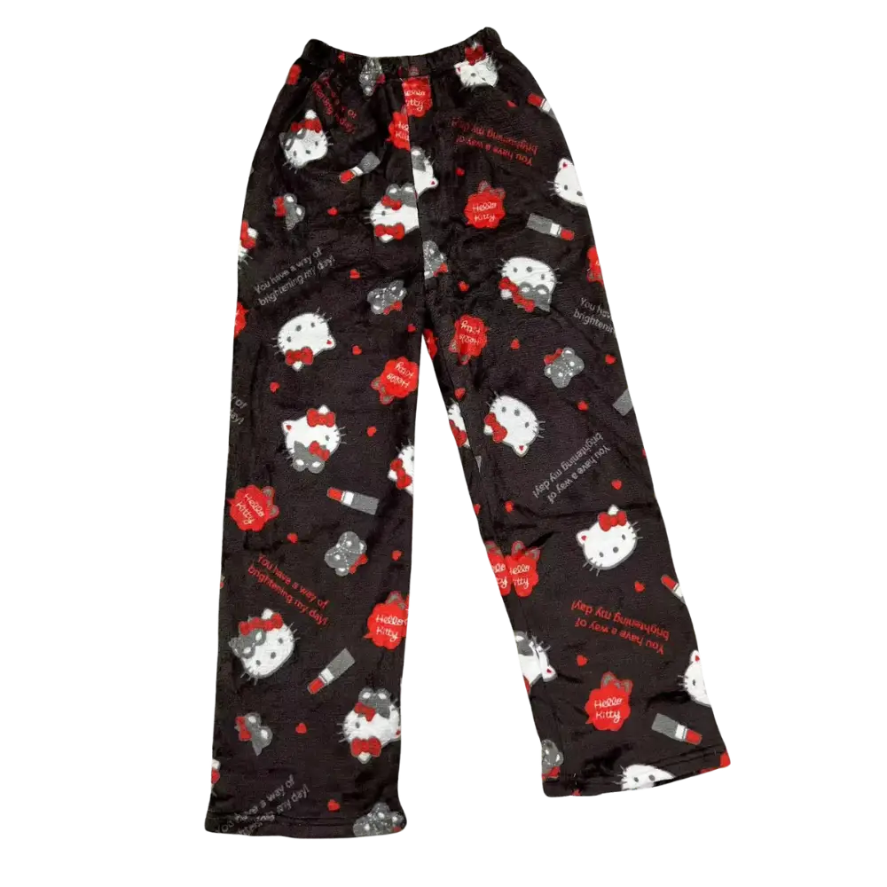 Lip Gloss Hello Kitty Pajama Pants - Black / M