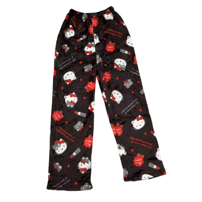 Lip Gloss Hello Kitty Pajama Pants - Black / M