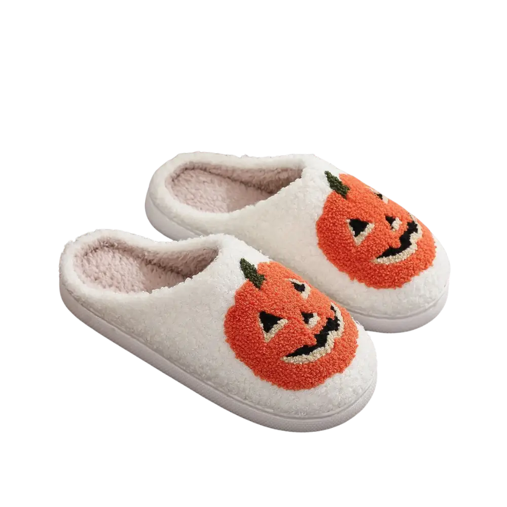 Pumpkin Slippers - White / 36-37